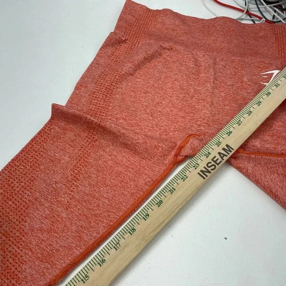 Gymshark leggings Pants Womens L orange *stain* 3755 - Picture 8 of 9